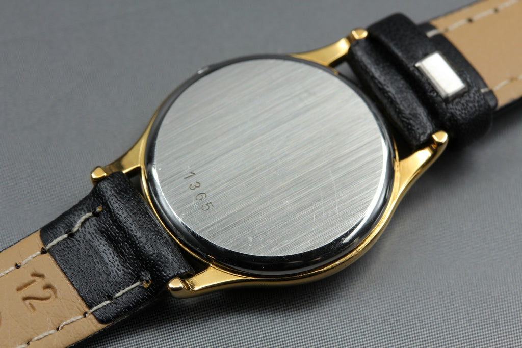 1982 Near MINT OMEGA De Ville 24mm 591.0094 Quartz Gold Dial Women's Vintage