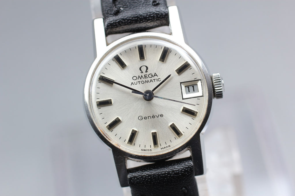 1969 Near MINT OMEGA Geneve 20mm 562.016 Automatic Stainless Silver Dial Women's