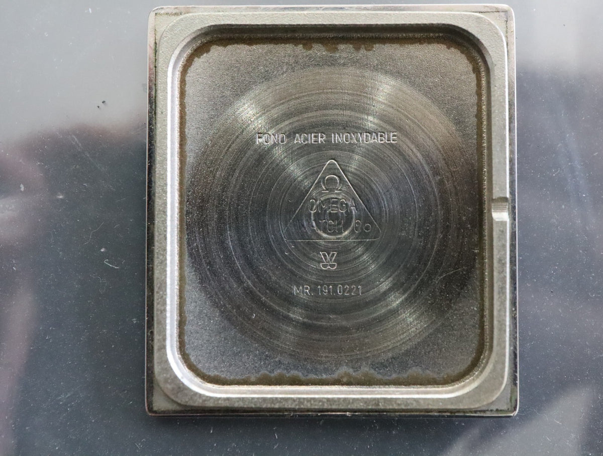 1984 Near MINT/Box, Paper OMEGA De Ville 24mm 191.0221 Quartz Roman Tank Men's