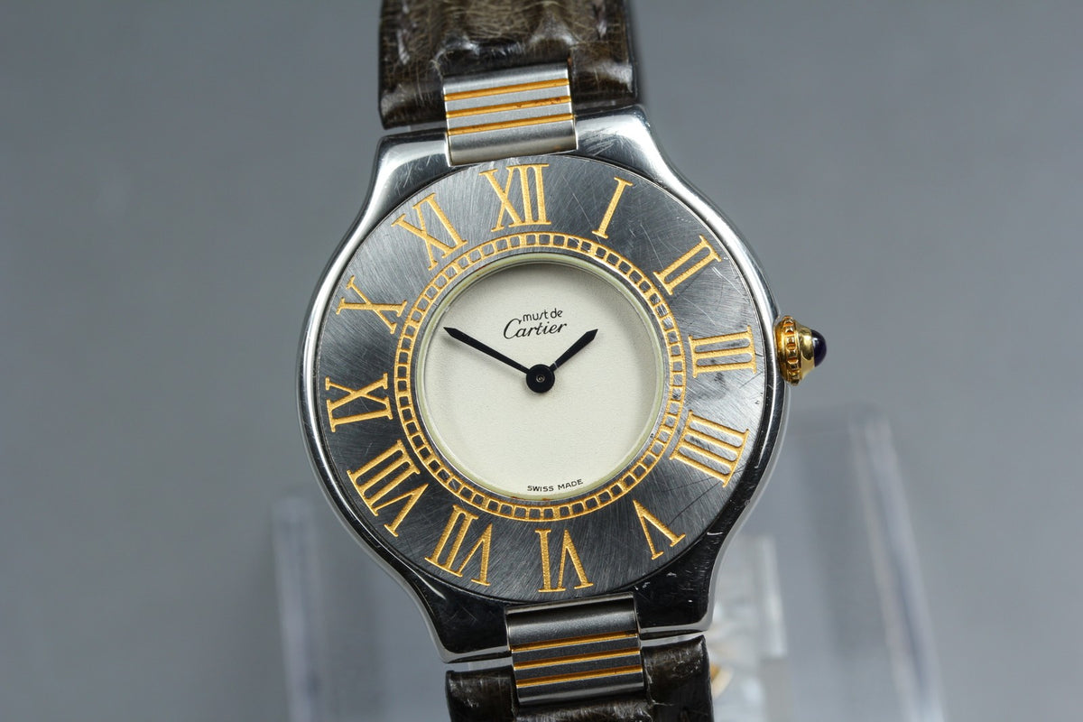 Cartier Must de 21 Vantian LM 31mm Quartz White Dial Unisex Watch Vintage Exc+5