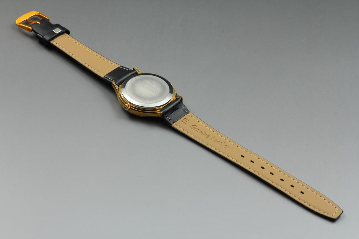 1977 Near MINT OMEGA De Ville 35mm 192.0033 Quartz Gold Dial Men's Watch Vintage