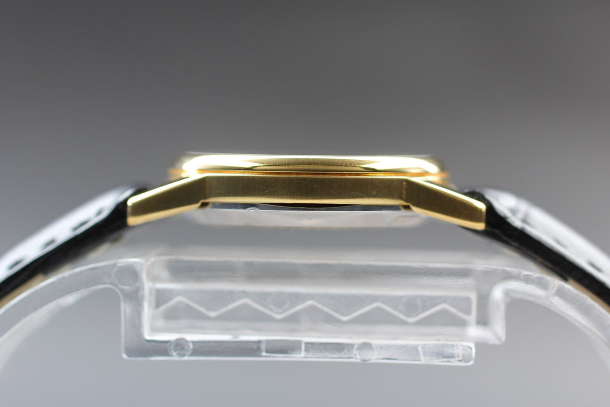 1982 Top MINT OMEGA De Ville 22mm 591.0150.1 Quartz Gold Dial Women's Vintage