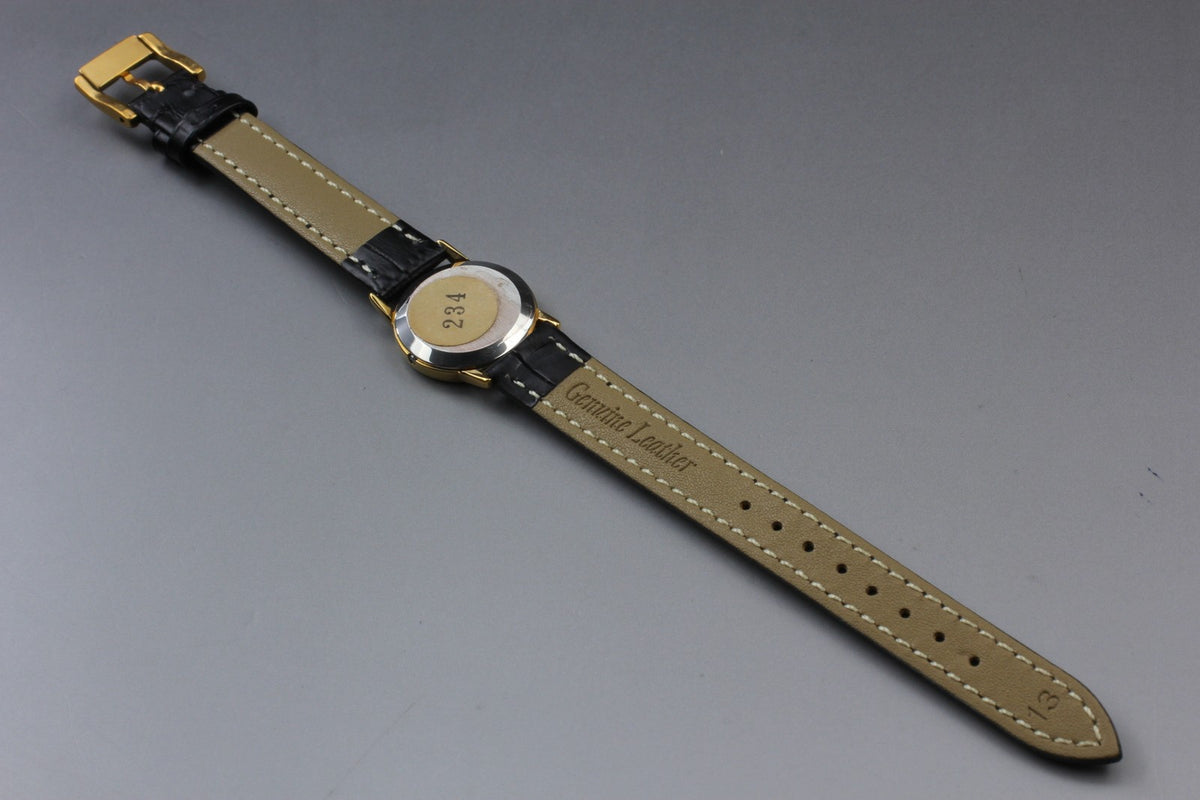 1982 Top MINT OMEGA De Ville 22mm 591.0150.1 Quartz Gold Dial Women's Vintage