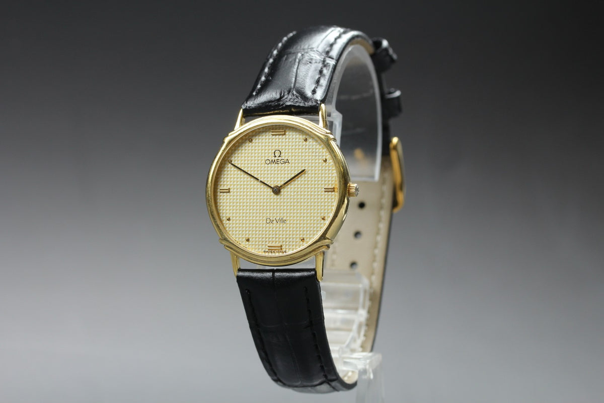 Serviced 1985 OMEGA De Ville 29mm 191.0229 Quartz Gold Dial Men's Vintage Exc+5