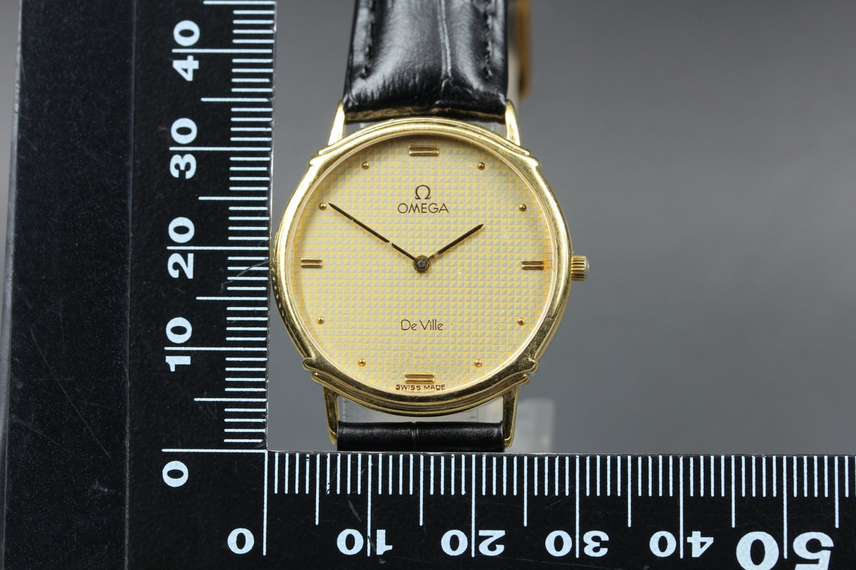 Serviced 1985 OMEGA De Ville 29mm 191.0229 Quartz Gold Dial Men's Vintage Exc+5