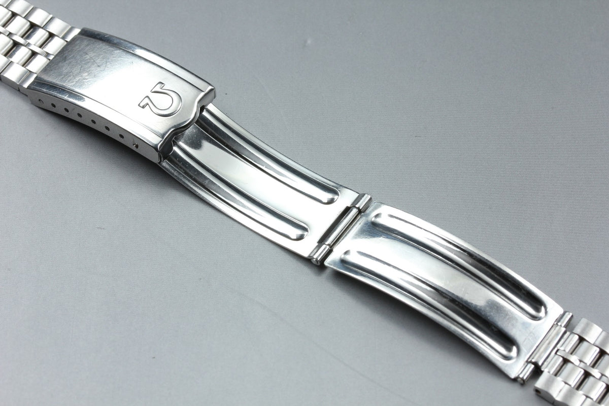 Near MINT OMEGA Bracelet 20mm FF741/2045 Stainless steel Silver Men's Vintage
