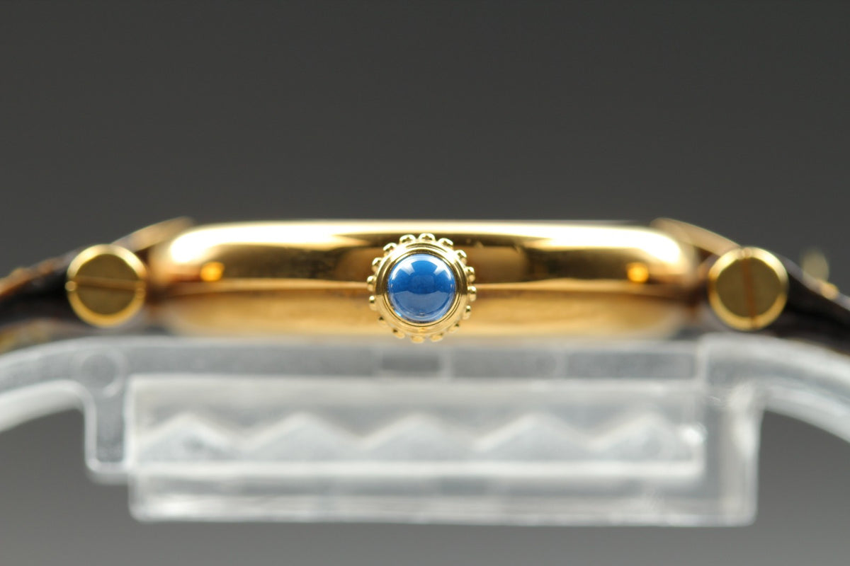 Near MINT Cartier Must de Vendome SM 24mm 590004 Vermeil Quartz Roman Women's