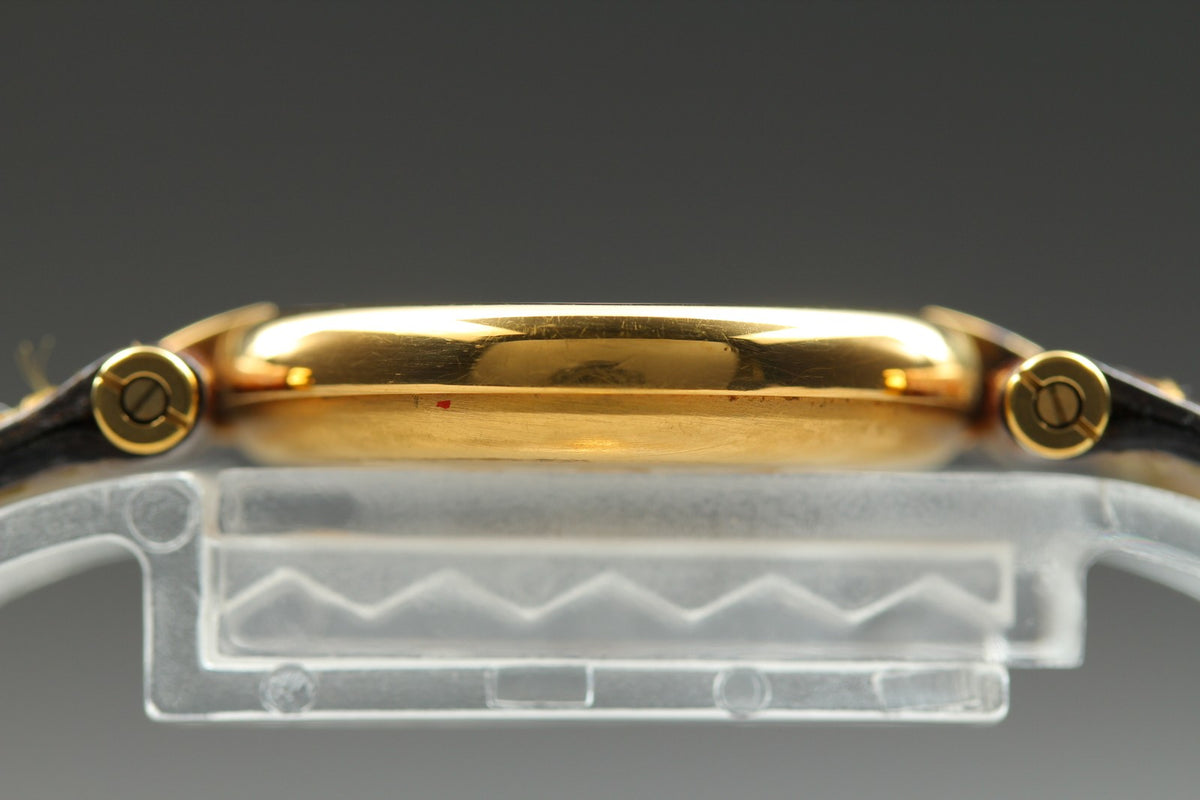 Near MINT Cartier Must de Vendome SM 24mm 590004 Vermeil Quartz Roman Women's