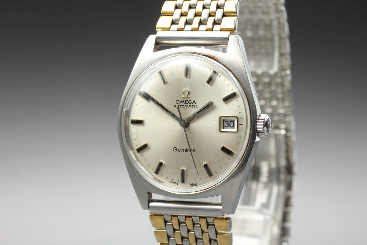 1969 Near MINT OMEGA Geneve 34mm 166.041 Automatic Silver Dial Men's Vintage