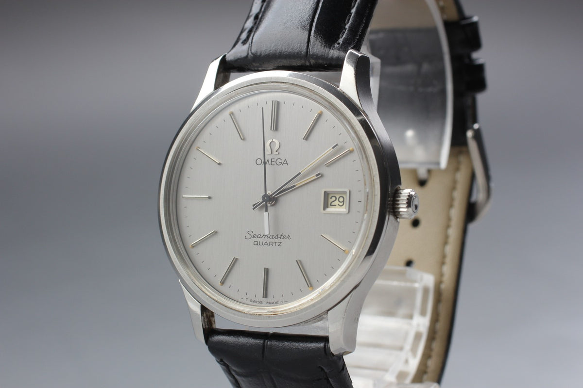 1977 Near MINT OMEGA Seamaster 35mm 196.0106 Quartz Silver Dial Men's Vintage