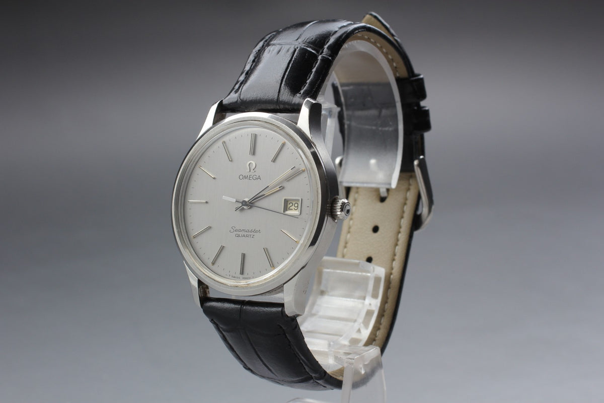 1977 Near MINT OMEGA Seamaster 35mm 196.0106 Quartz Silver Dial Men's Vintage