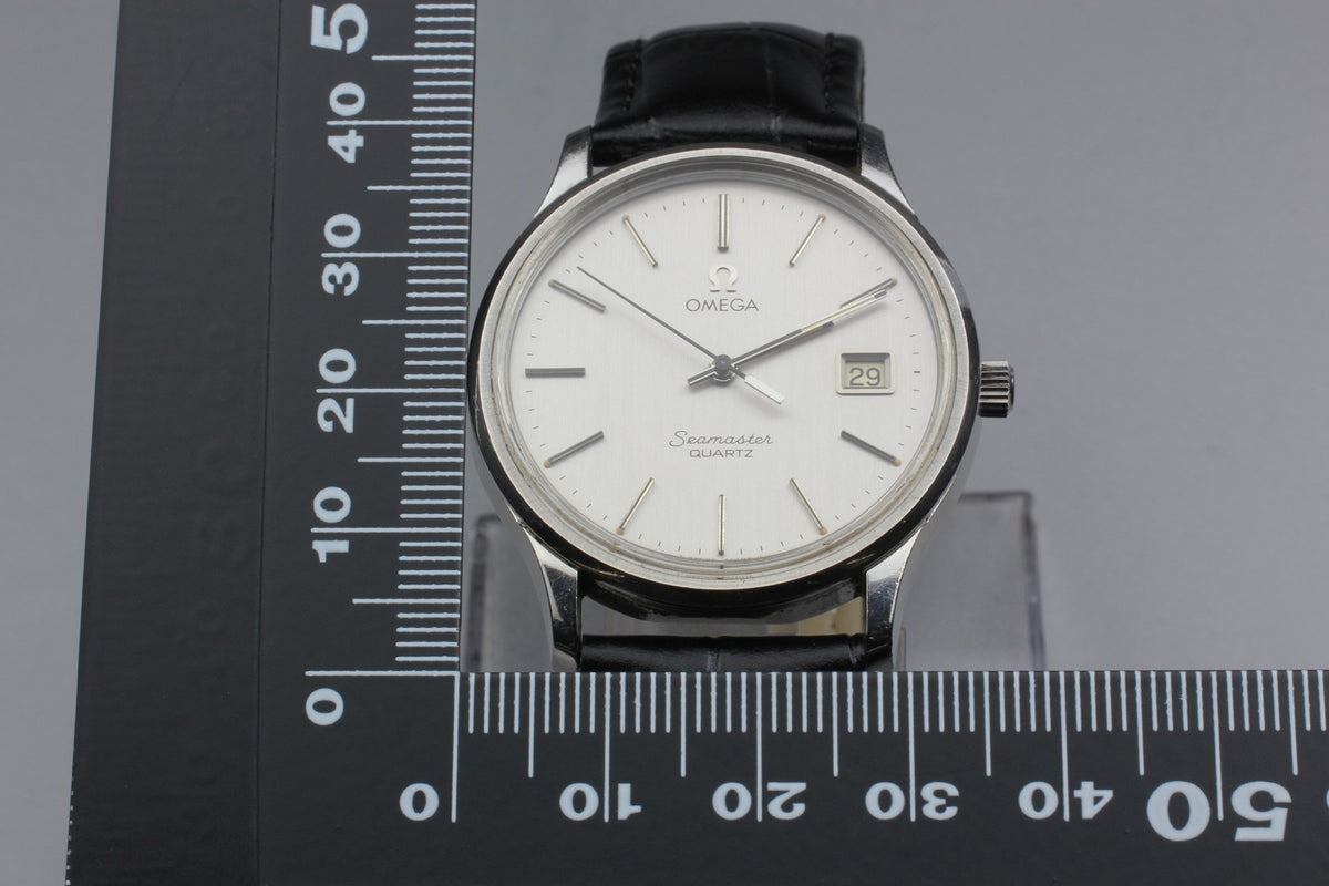 1977 Near MINT OMEGA Seamaster 35mm 196.0106 Quartz Silver Dial Men's Vintage