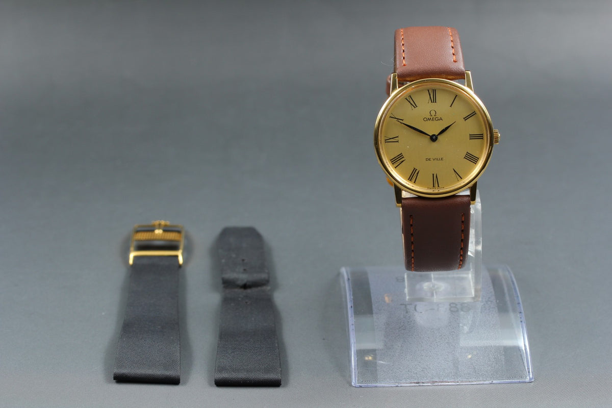 1978 MINT OMEGA De Ville 32mm 111.0140 Manual Gold Roman Dial Men's Vintage