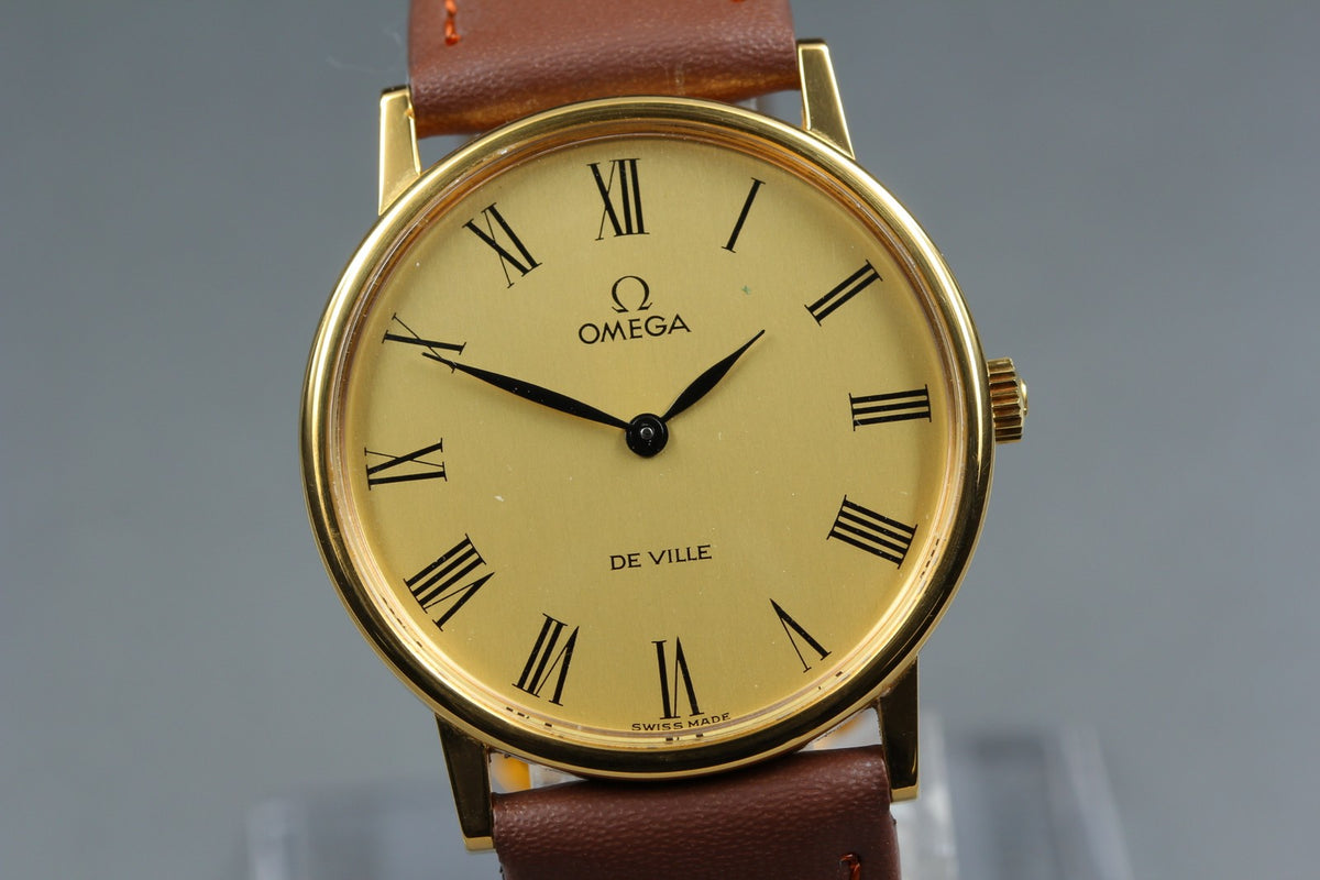 1978 MINT OMEGA De Ville 32mm 111.0140 Manual Gold Roman Dial Men's Vintage