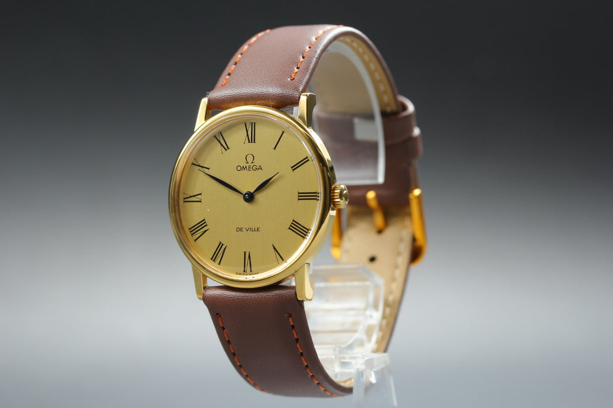 1978 MINT OMEGA De Ville 32mm 111.0140 Manual Gold Roman Dial Men's Vintage