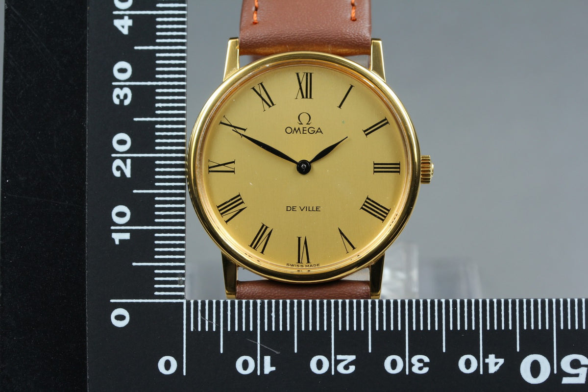 1978 MINT OMEGA De Ville 32mm 111.0140 Manual Gold Roman Dial Men's Vintage