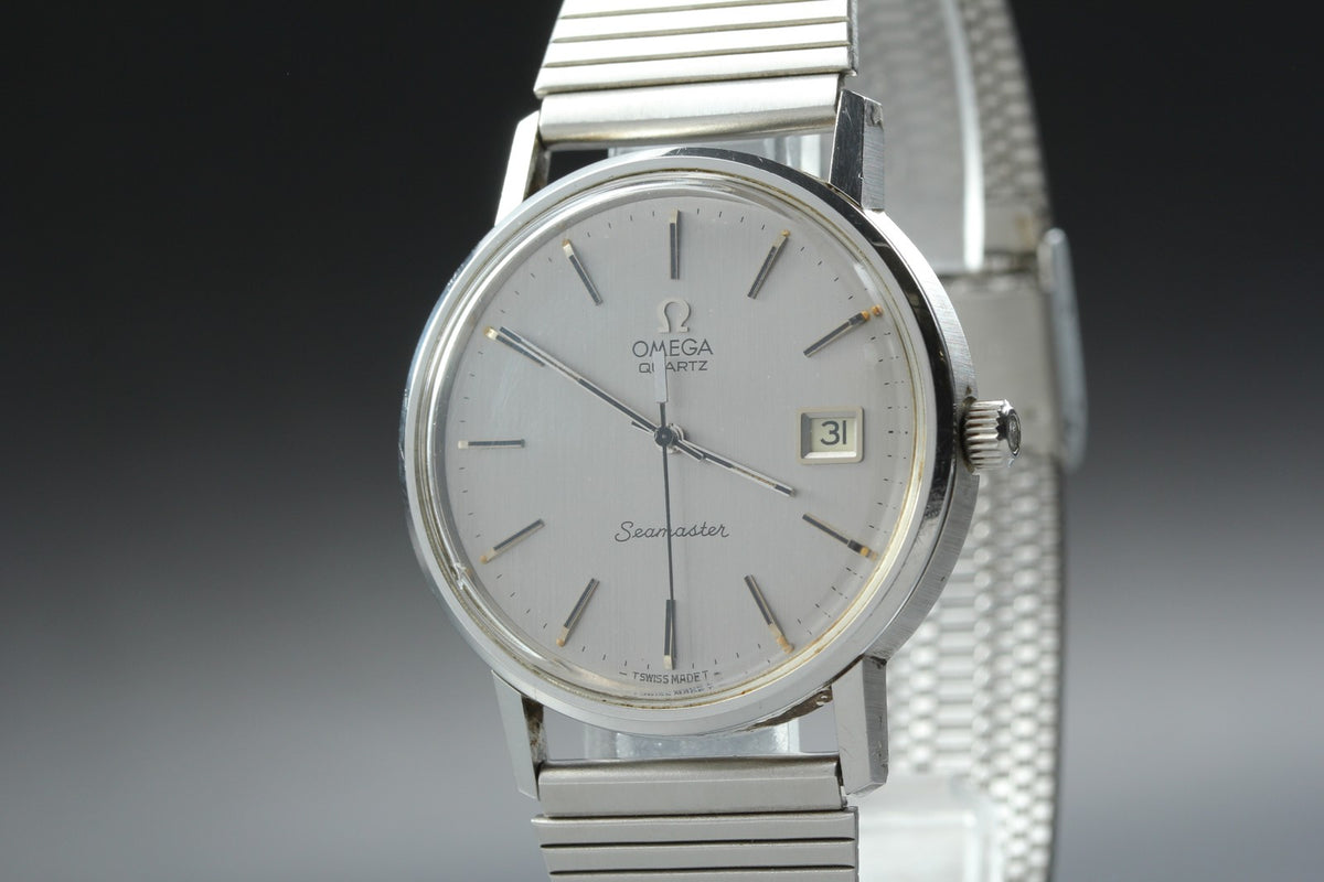 1977 Near MINT OMEGA Seamaster 35mm 196.0079 Quartz Silver Dial Men's Vintage