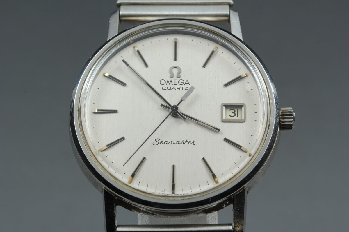 1977 Near MINT OMEGA Seamaster 35mm 196.0079 Quartz Silver Dial Men's Vintage