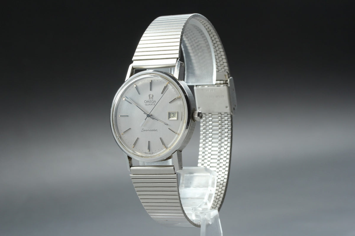 1977 Near MINT OMEGA Seamaster 35mm 196.0079 Quartz Silver Dial Men's Vintage