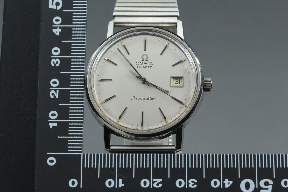 1977 Near MINT OMEGA Seamaster 35mm 196.0079 Quartz Silver Dial Men's Vintage