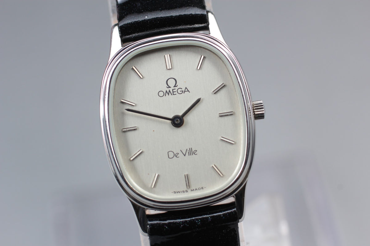 1984 MINT/Box, Paper OMEGA De Ville 19mm 591.0281 Quartz Silver Women's Vintage