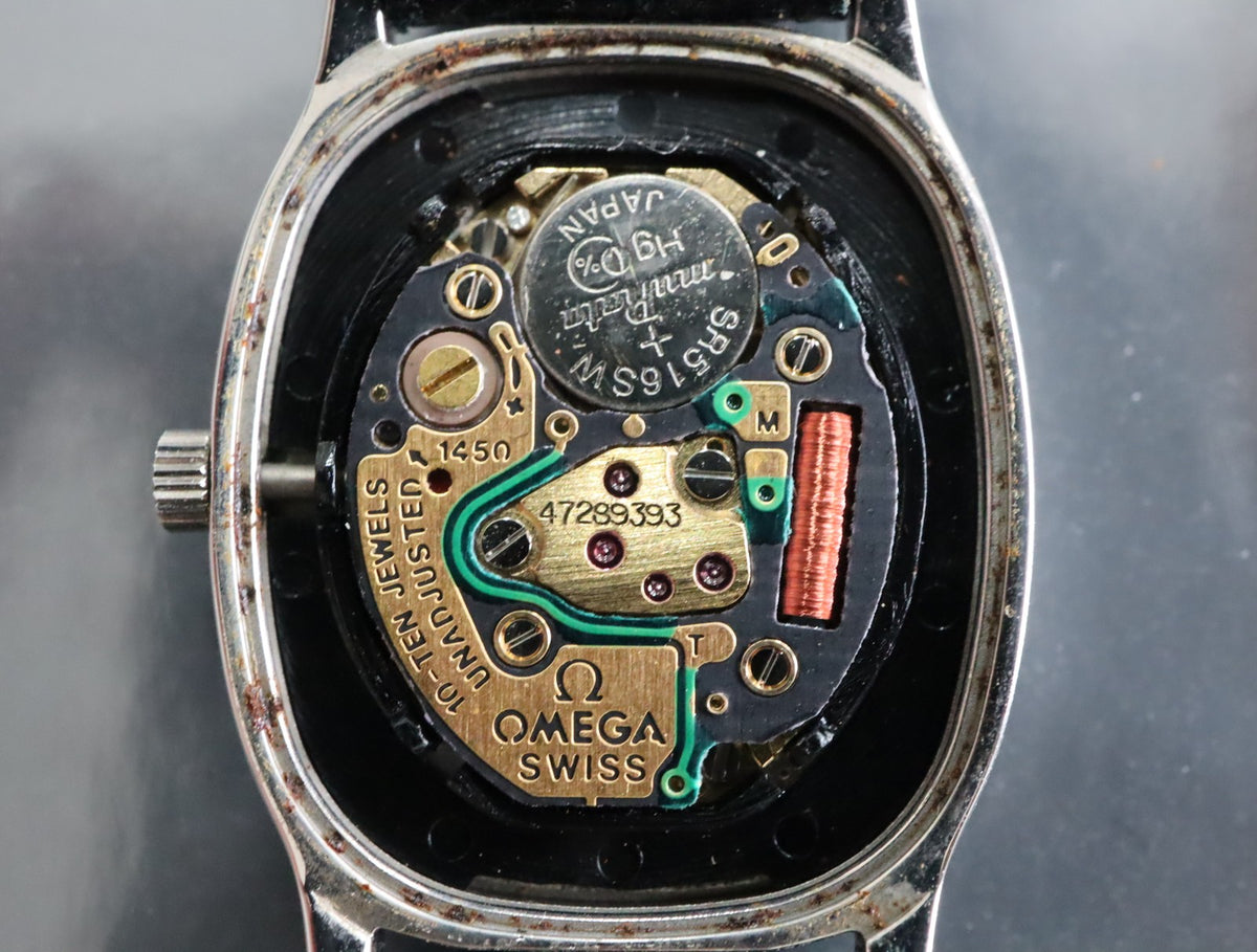 1984 MINT/Box, Paper OMEGA De Ville 19mm 591.0281 Quartz Silver Women's Vintage