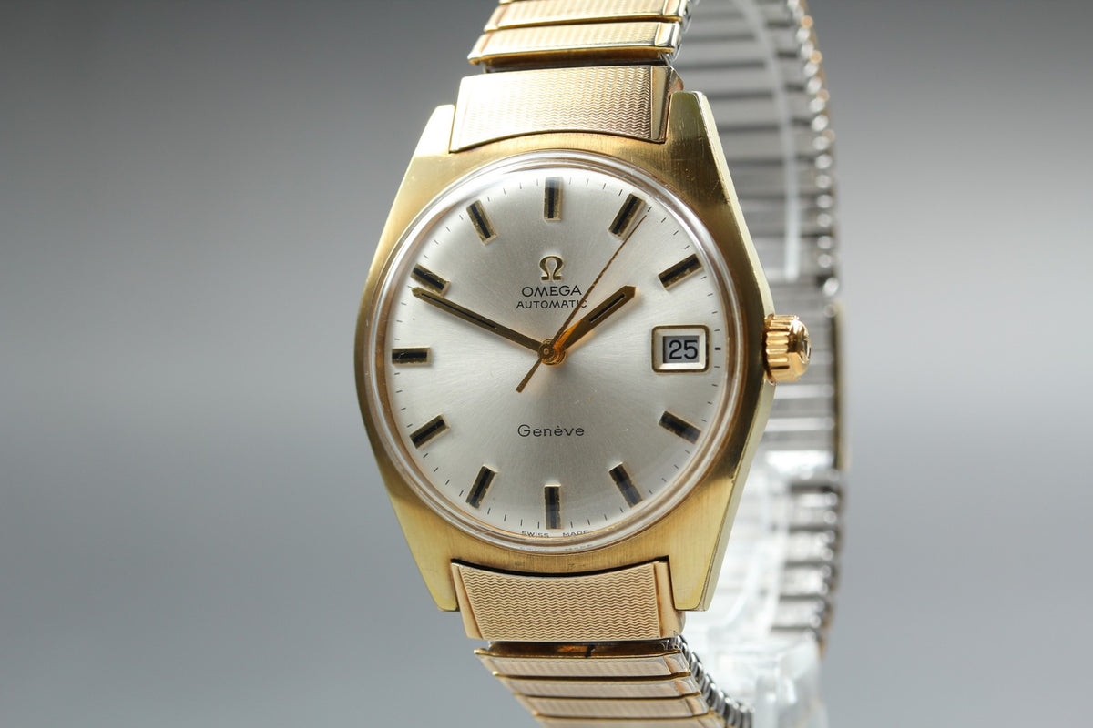 1968 Near MINT OMEGA Geneve 34mm 166.041 Automatic Champagne Dial Men's Vintage