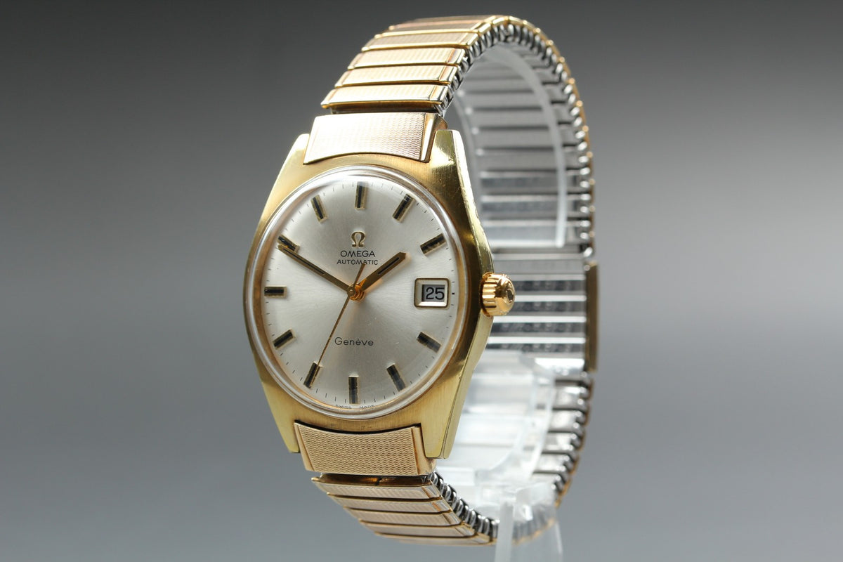 1968 Near MINT OMEGA Geneve 34mm 166.041 Automatic Champagne Dial Men's Vintage