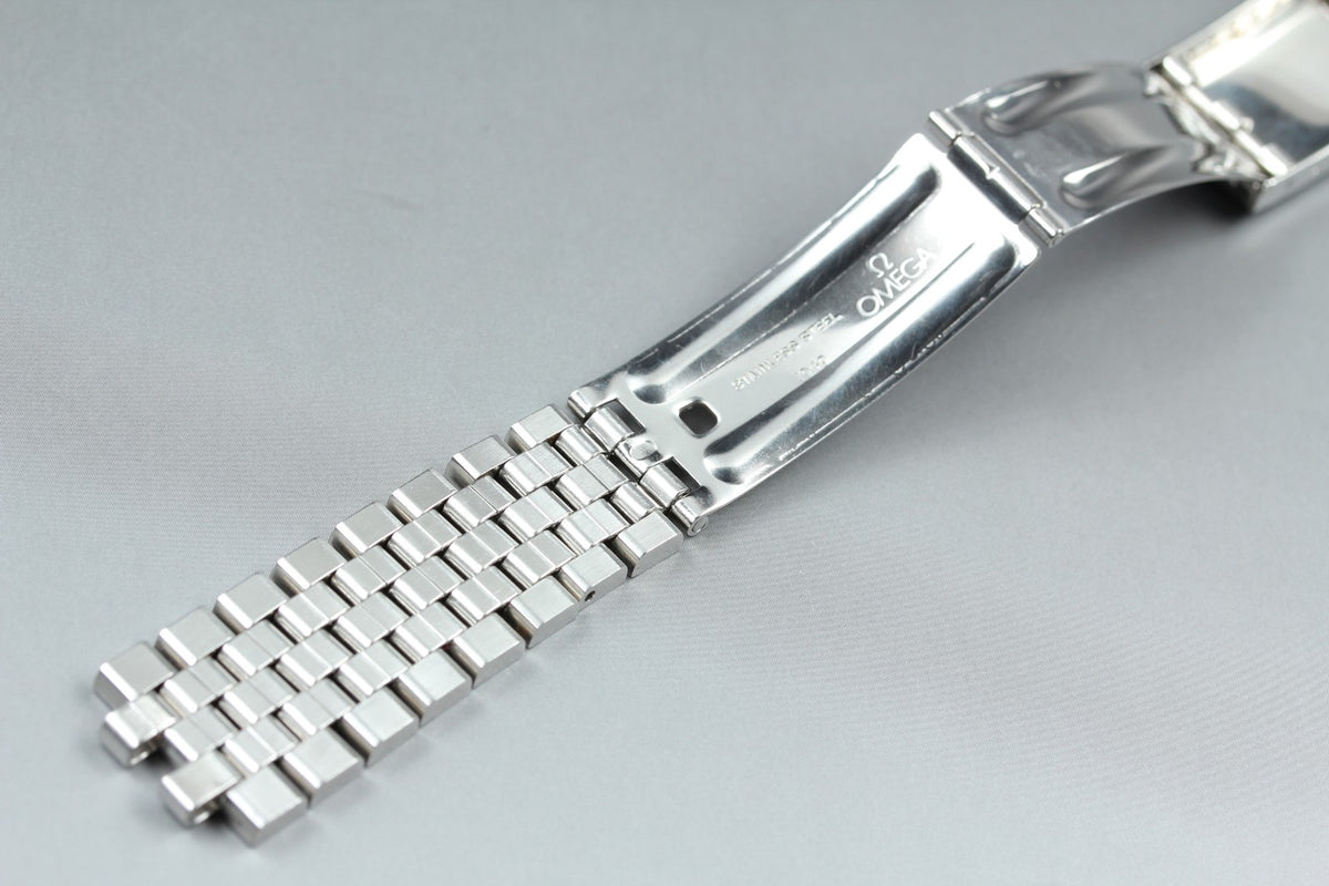 Near MINT OMEGA Brick Bracelet 19mm FF733/1040 Stainless Steel Men's Vintage