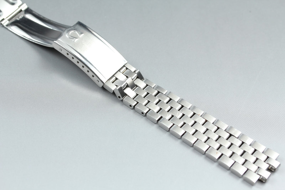 Near MINT OMEGA Brick Bracelet 19mm FF733/1040 Stainless Steel Men's Vintage