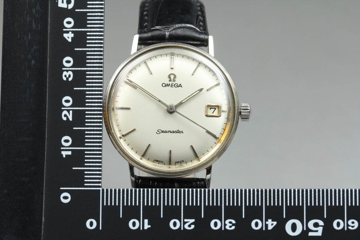 Near MINT OMEGA Seamaster 34mm Manual Winding Silver Dial Men's Wach Vintage