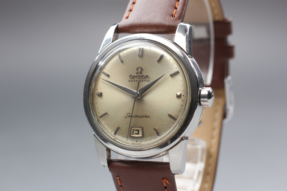 1954 OMEGA Seamaster 34mm 2757-4 Bumper Automatic Silver Dial Men Vintage Exc+5