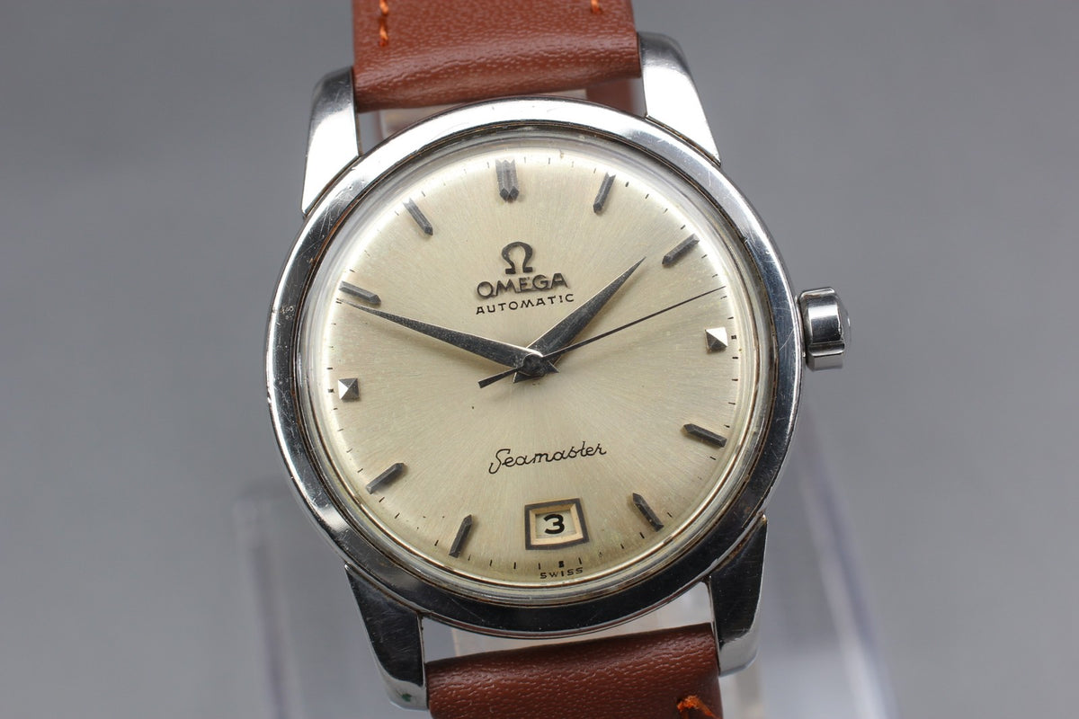 1954 OMEGA Seamaster 34mm 2757-4 Bumper Automatic Silver Dial Men Vintage Exc+5