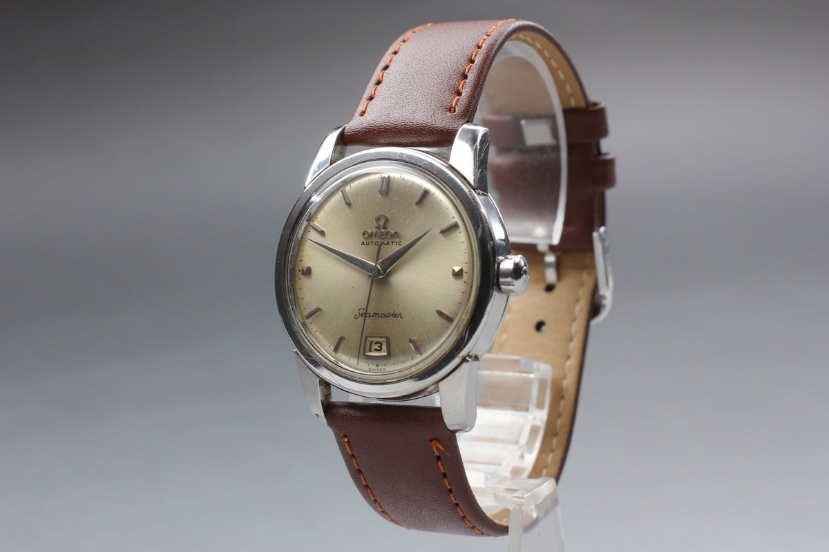 1954 OMEGA Seamaster 34mm 2757-4 Bumper Automatic Silver Dial Men Vintage Exc+5