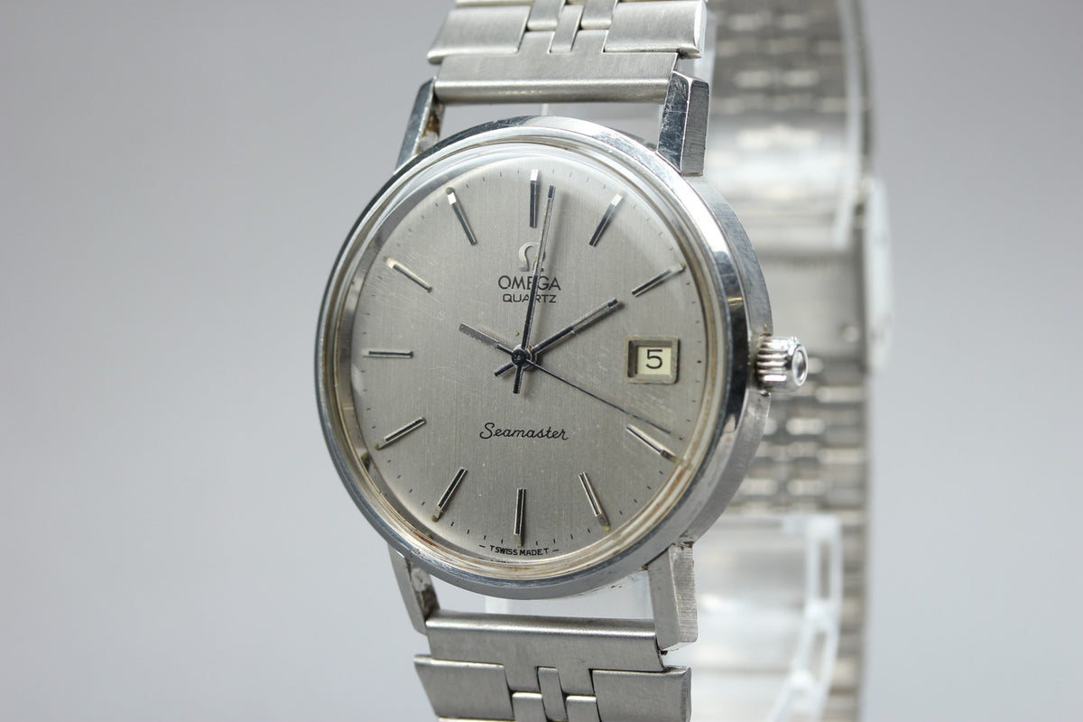 1977 Near MINT OMEGA Seamaster 35mm 196.0079 Quartz Silver Dial Men's Watch