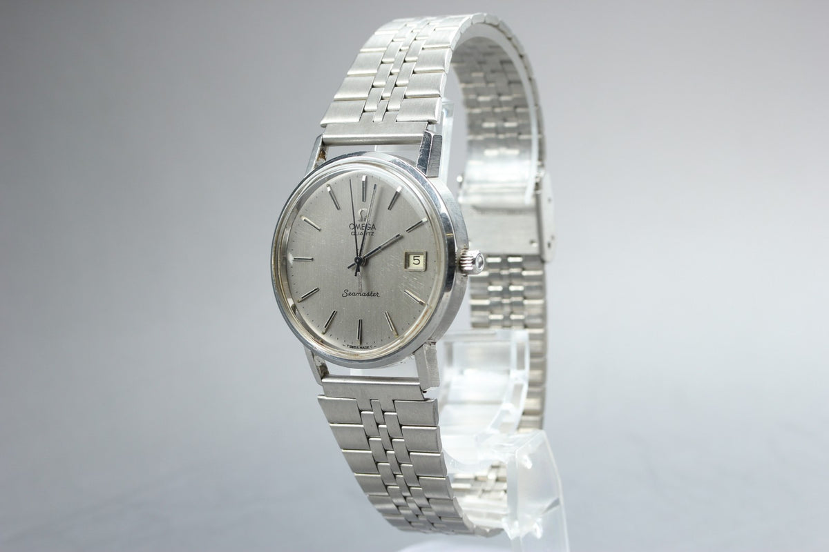 1977 Near MINT OMEGA Seamaster 35mm 196.0079 Quartz Silver Dial Men's Watch