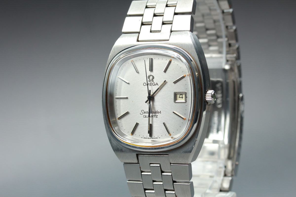1977 Near MINT OMEGA Seamaster 35mm 196.0085 Quartz Silver Dial Men's Vintage