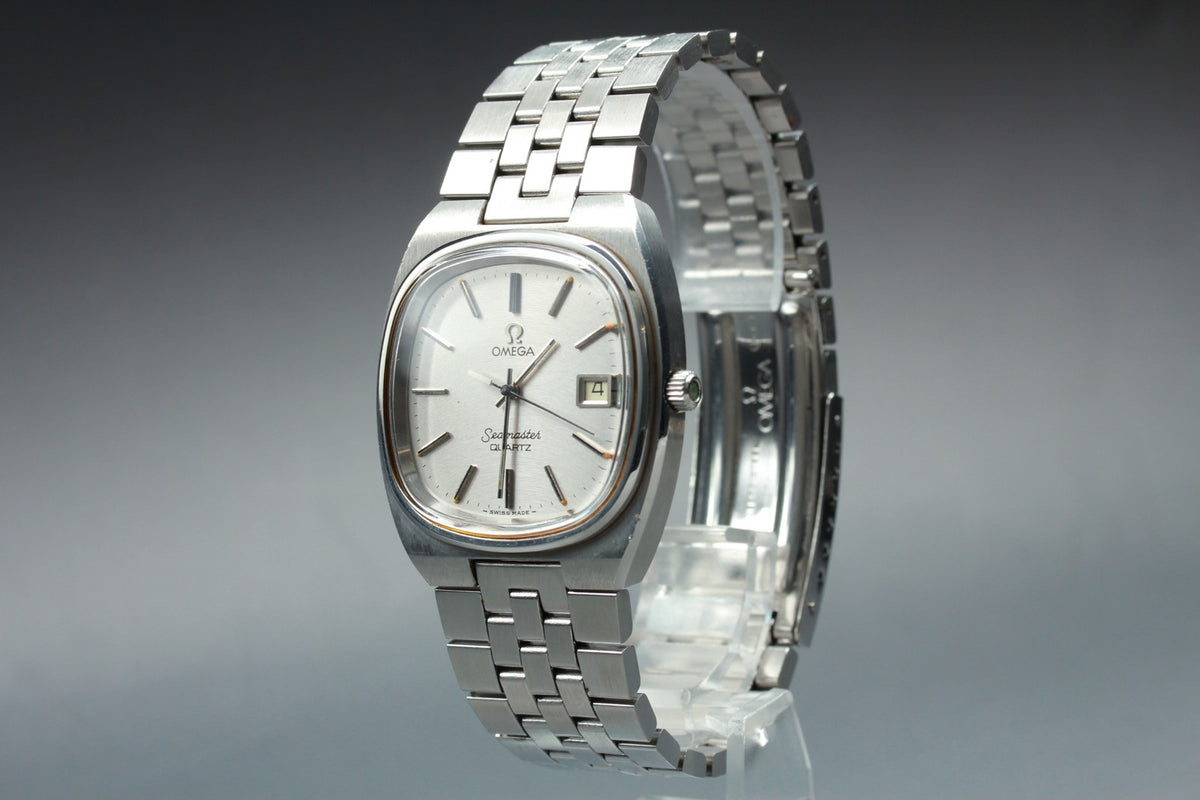 1977 Near MINT OMEGA Seamaster 35mm 196.0085 Quartz Silver Dial Men's Vintage