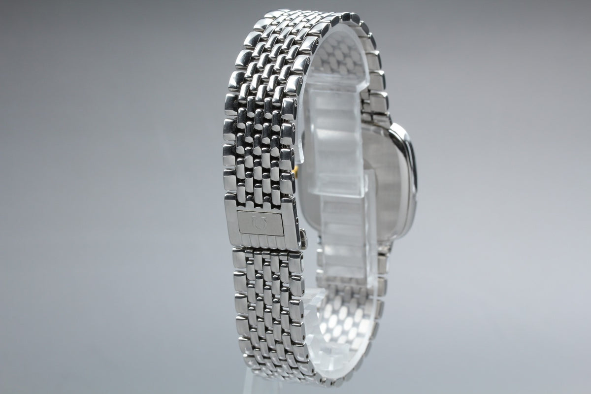 1991 Near MINT OMEGA De Ville 30mm 396.1017 Quartz White Roman Dial Men Vintage