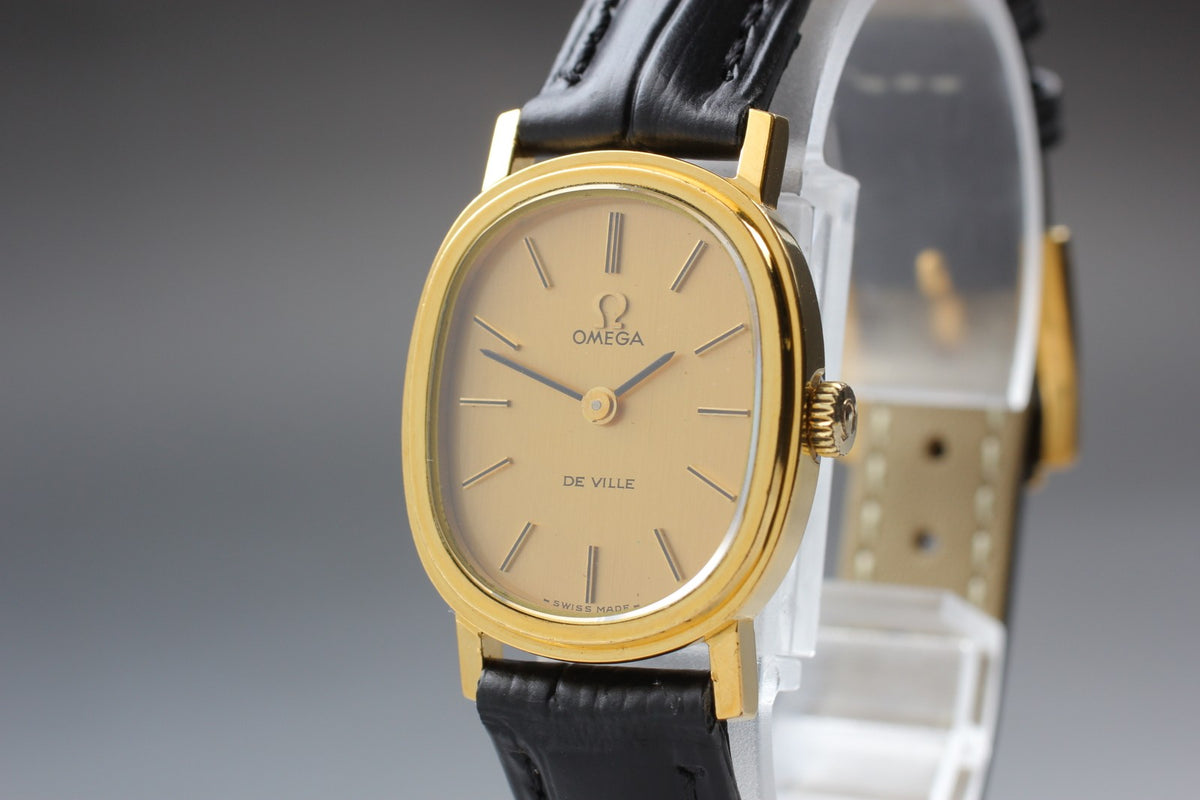 1975 Near MINT OMEGA De Ville 23mm 511.0473 Manual Gold Dial Women's Vintage
