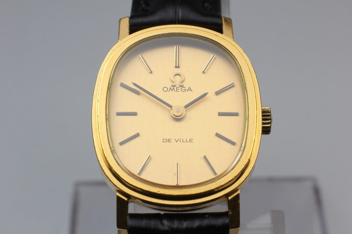 1975 Near MINT OMEGA De Ville 23mm 511.0473 Manual Gold Dial Women's Vintage