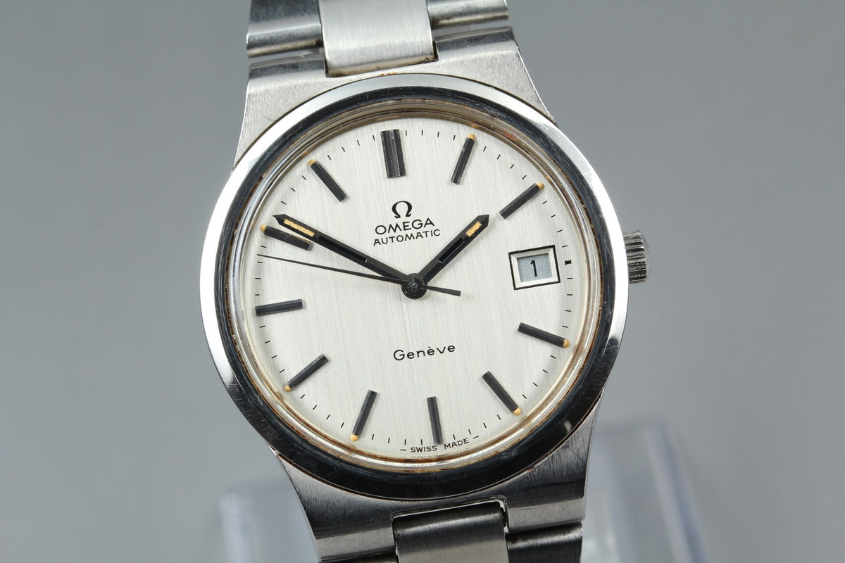 1973 Near MINT OMEGA Geneve 36mm 166.0173 Automatic Silver Dial Men's Vintage