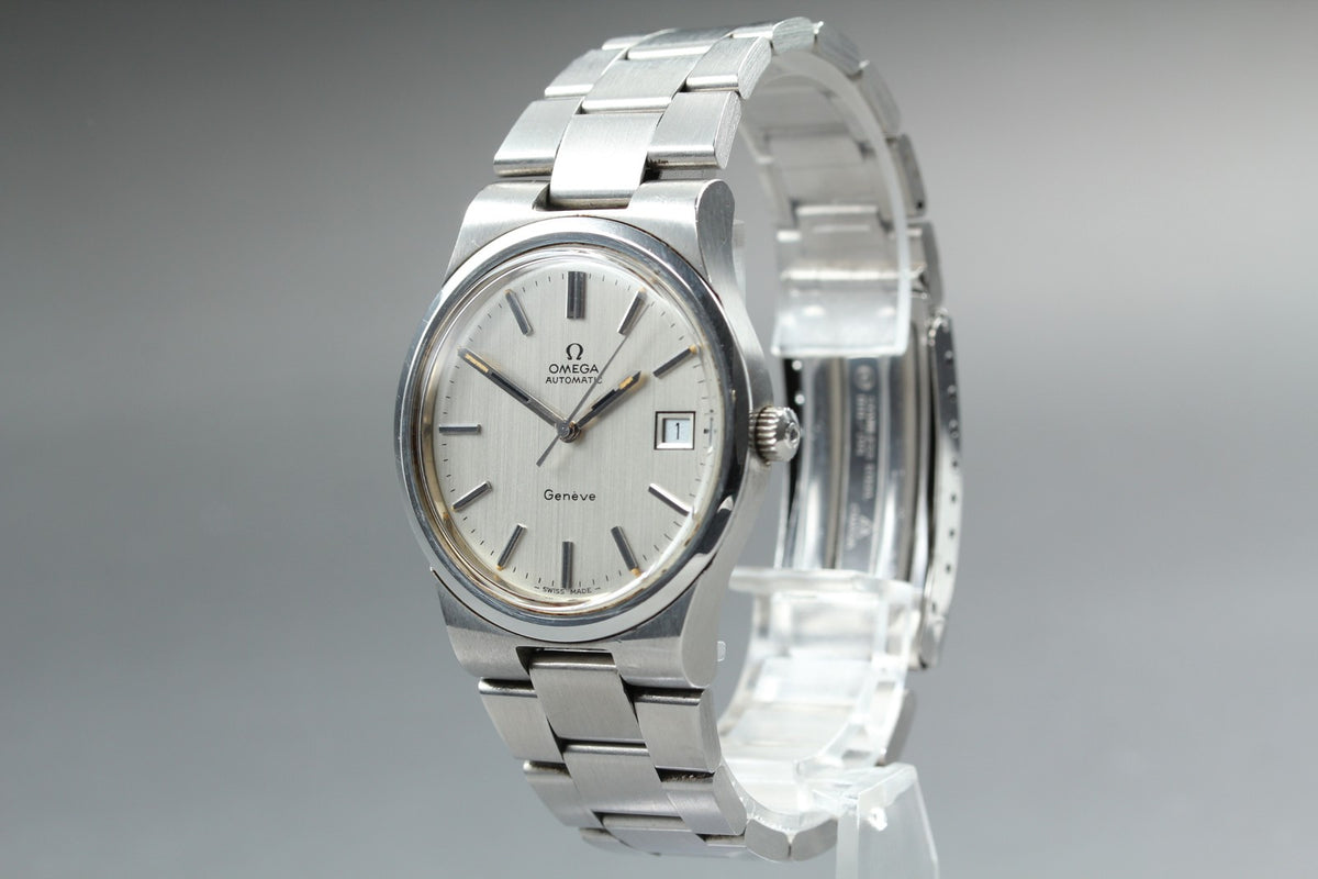 1973 Near MINT OMEGA Geneve 36mm 166.0173 Automatic Silver Dial Men's Vintage