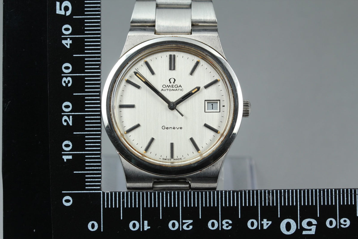 1973 Near MINT OMEGA Geneve 36mm 166.0173 Automatic Silver Dial Men's Vintage