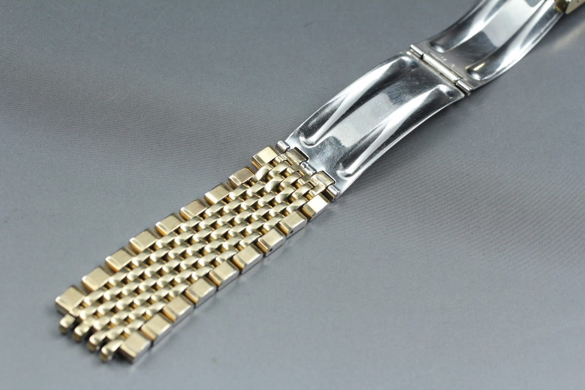 Near MINT OMEGA Beads of Rice Bracelet 18mm FF614/1037 Gold Plated Men's Vintage