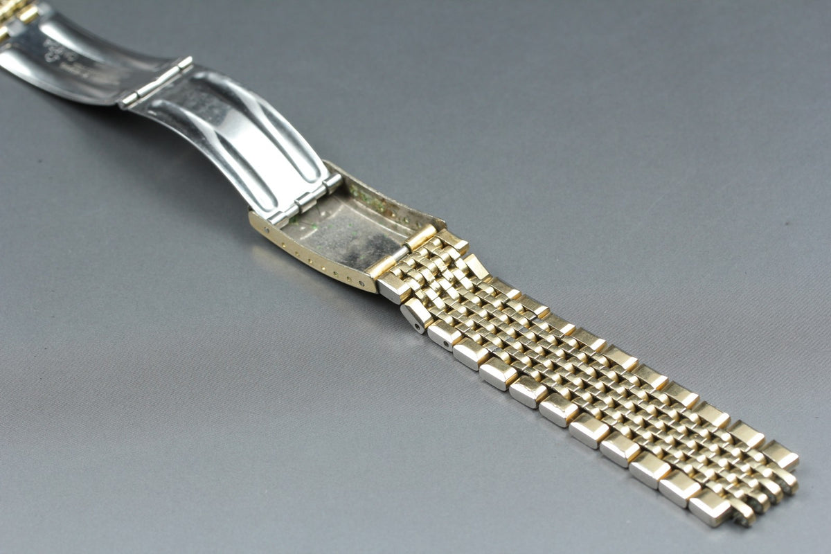 Near MINT OMEGA Beads of Rice Bracelet 18mm FF614/1037 Gold Plated Men's Vintage