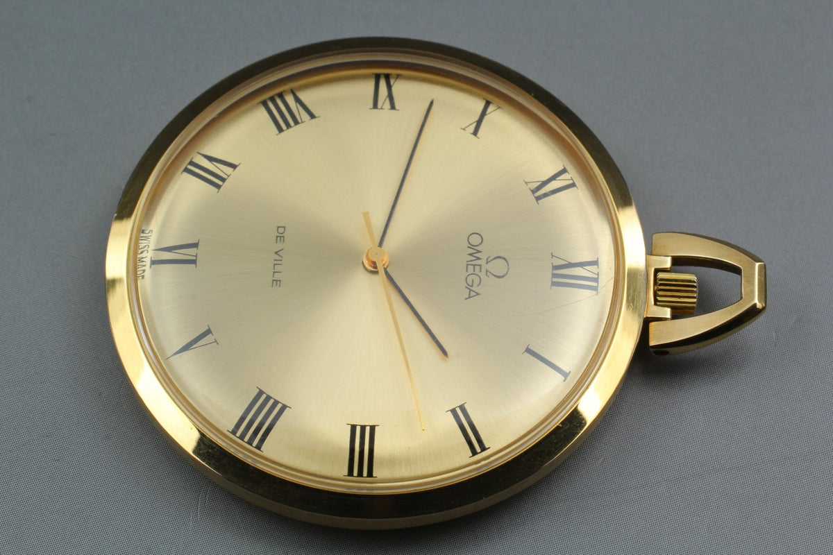 1972 Near MINT OMEGA De Ville Pocket Watch 44mm 131.1746 Manual Gold Roman Men's