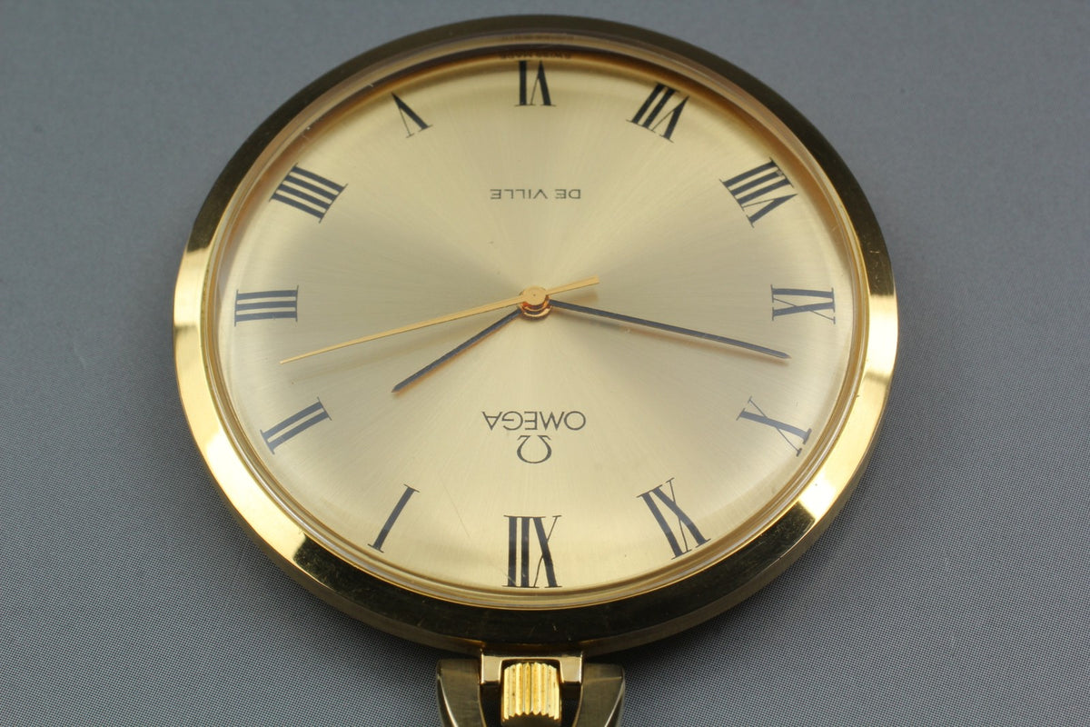 1972 Near MINT OMEGA De Ville Pocket Watch 44mm 131.1746 Manual Gold Roman Men's