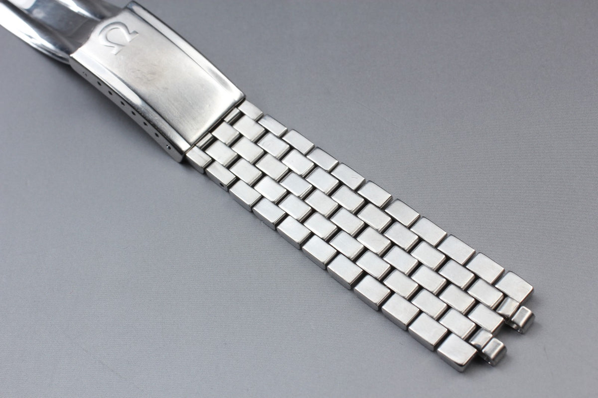 Near MINT OMEGA Brick Bracelet FF518/1040 19mm Stainless Steel Men's Vintage