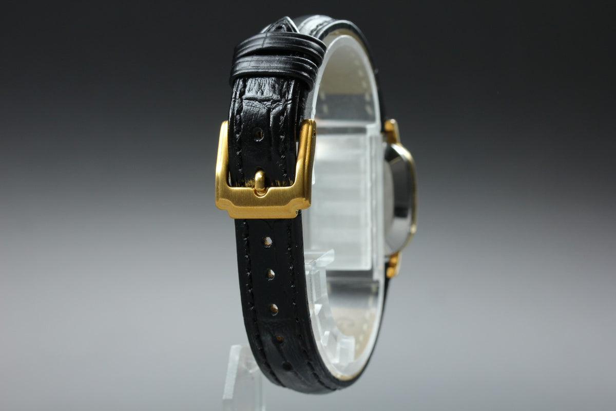 1979 Near MINT OMEGA De Ville 23mm 591.014 Quartz Gold Dial Women's Vintage